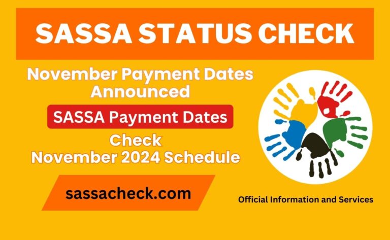 Sassa Payment Dates November 2024